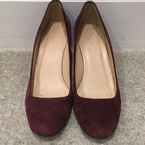 JCREW suede lucite heels in Burgundy size 8